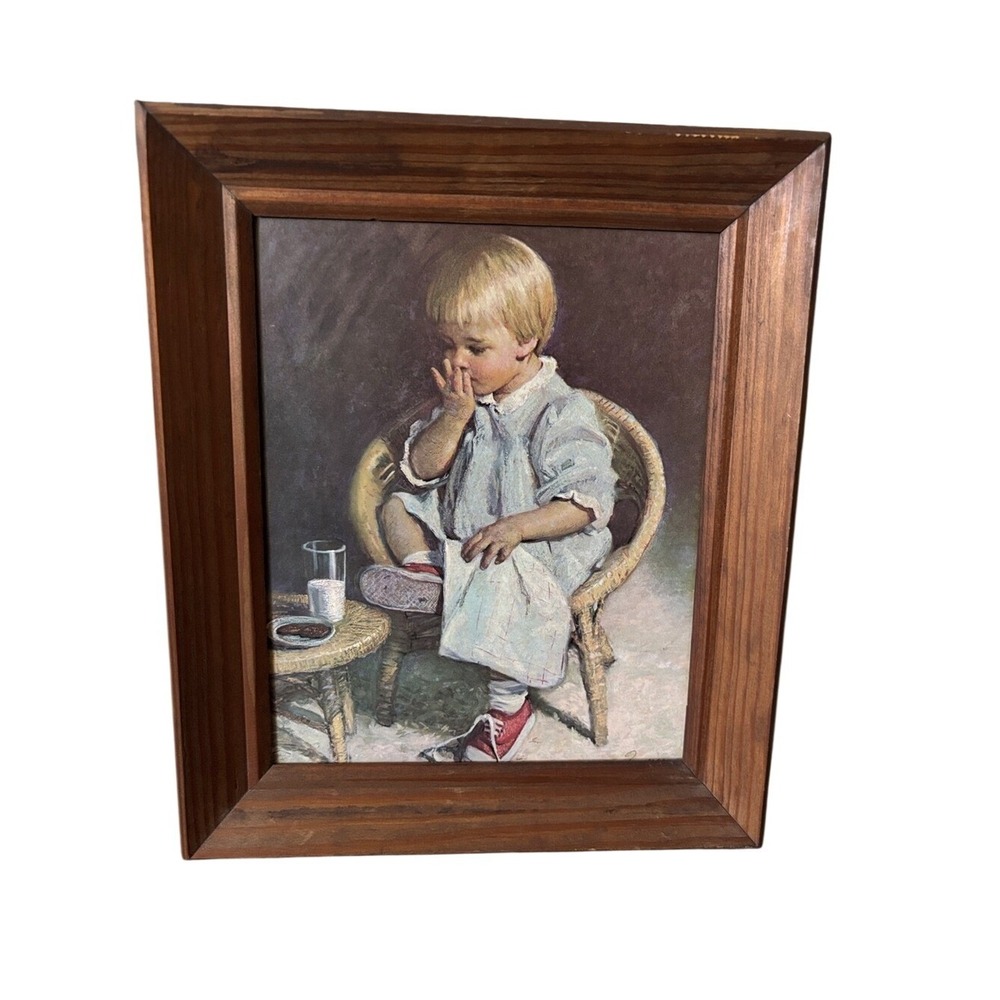 "Gary" and "Gretchen" Vintage Pair Framed Pictures by J. Ingwersen 10"x12" Each - Picture 5 of 7